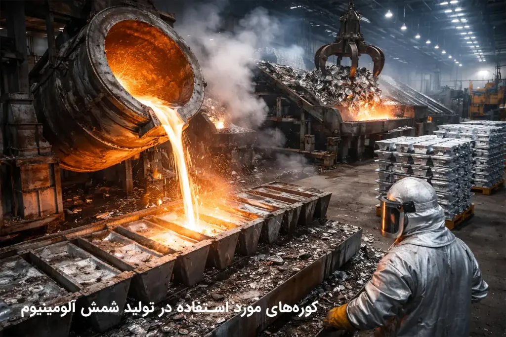 کوره‌های مورد استفاده در تولید شمش آلومینیوم